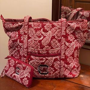 COPY - Vera Bradley University of South Carolina tote and wallet wristlet